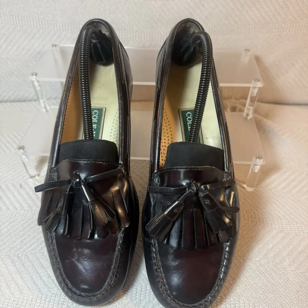 Cole Haan Shoes Tassel Loafer Mens 9.5 D Pinch Leather Preppy Business Casual